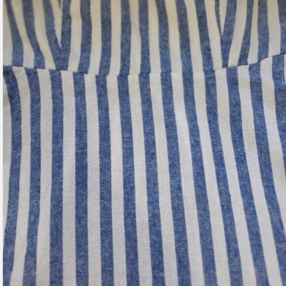 Old Navy White & Blue Striped Fit & Flare Linen-Blend Mini Dress L - Picture 5 of 8